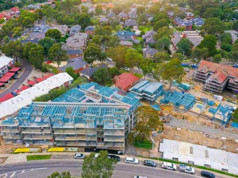 Polaris Aerial View of Building Under Construction